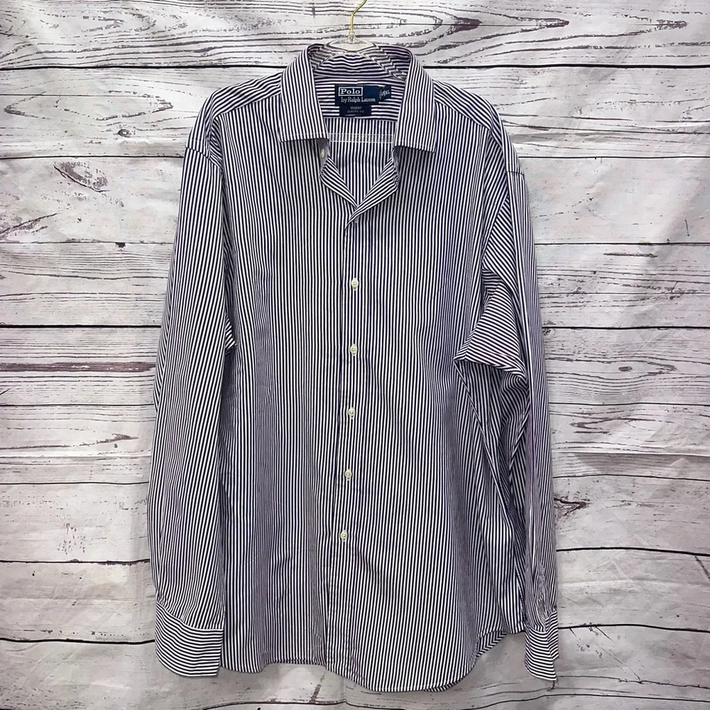 Polo Ralph Lauren Mens Regent Classic Fit Striped Button Down Shirt Size 17 XL